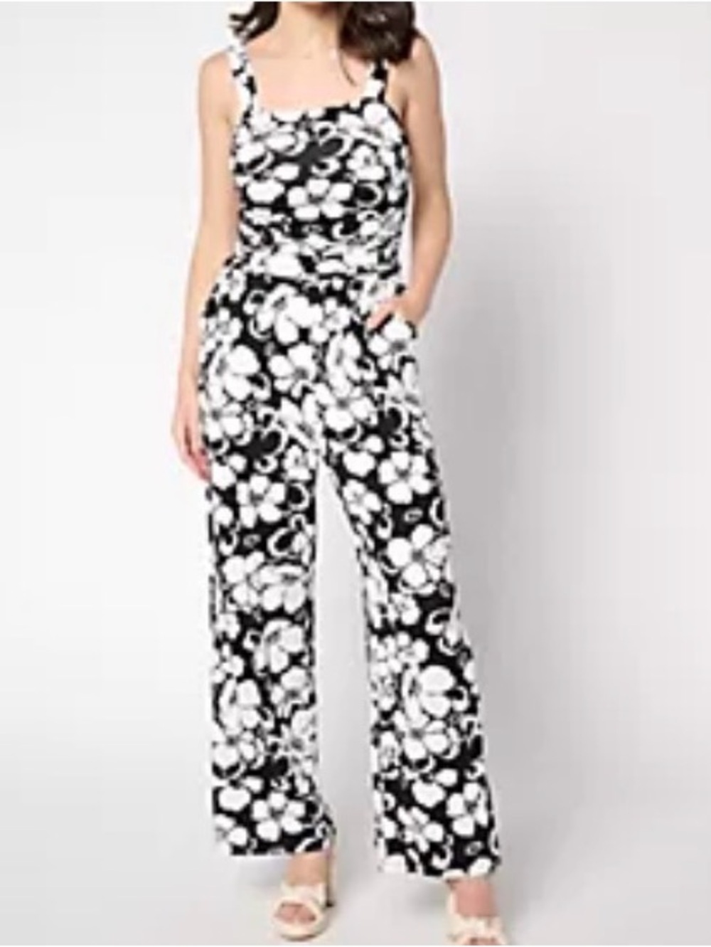 QVC Brandis Dress Out Loud Floral Summer Jet Set Jumpsuit / Medium
